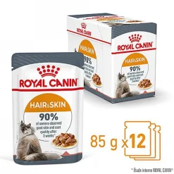 Royal Canin - Sachets Hair&Skin Sauce pour Chat - 12x85g