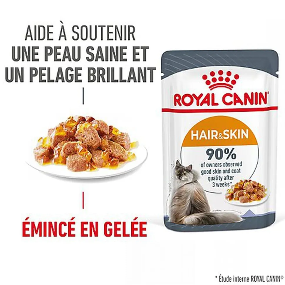 Royal Canin - Sachets Hair&Skin Gelée pour Chat - 12x85g