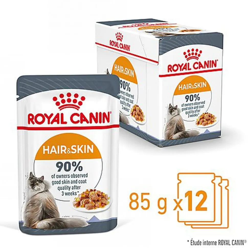 Royal Canin - Sachets Hair&Skin Gelée pour Chat - 12x85g