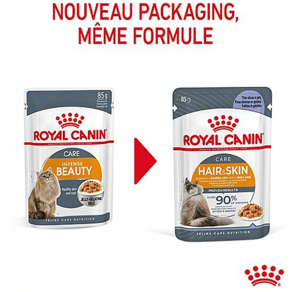 Royal Canin - Sachets Hair&Skin Gelée pour Chat - 12x85g