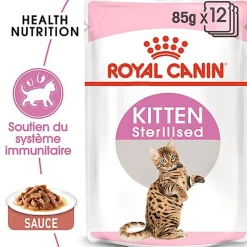 Royal Canin - Sachets Kitten Sterilised en Sauce pour Chaton - 12x85g