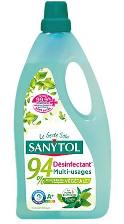 Sanytol - Désinfectant Nettoyant Sol Multi-usages Eucalyptus & Menthe - 1L