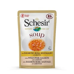Schesir - Soupe au Saumon rose Sauvage et Carottes pour Chat - 85g