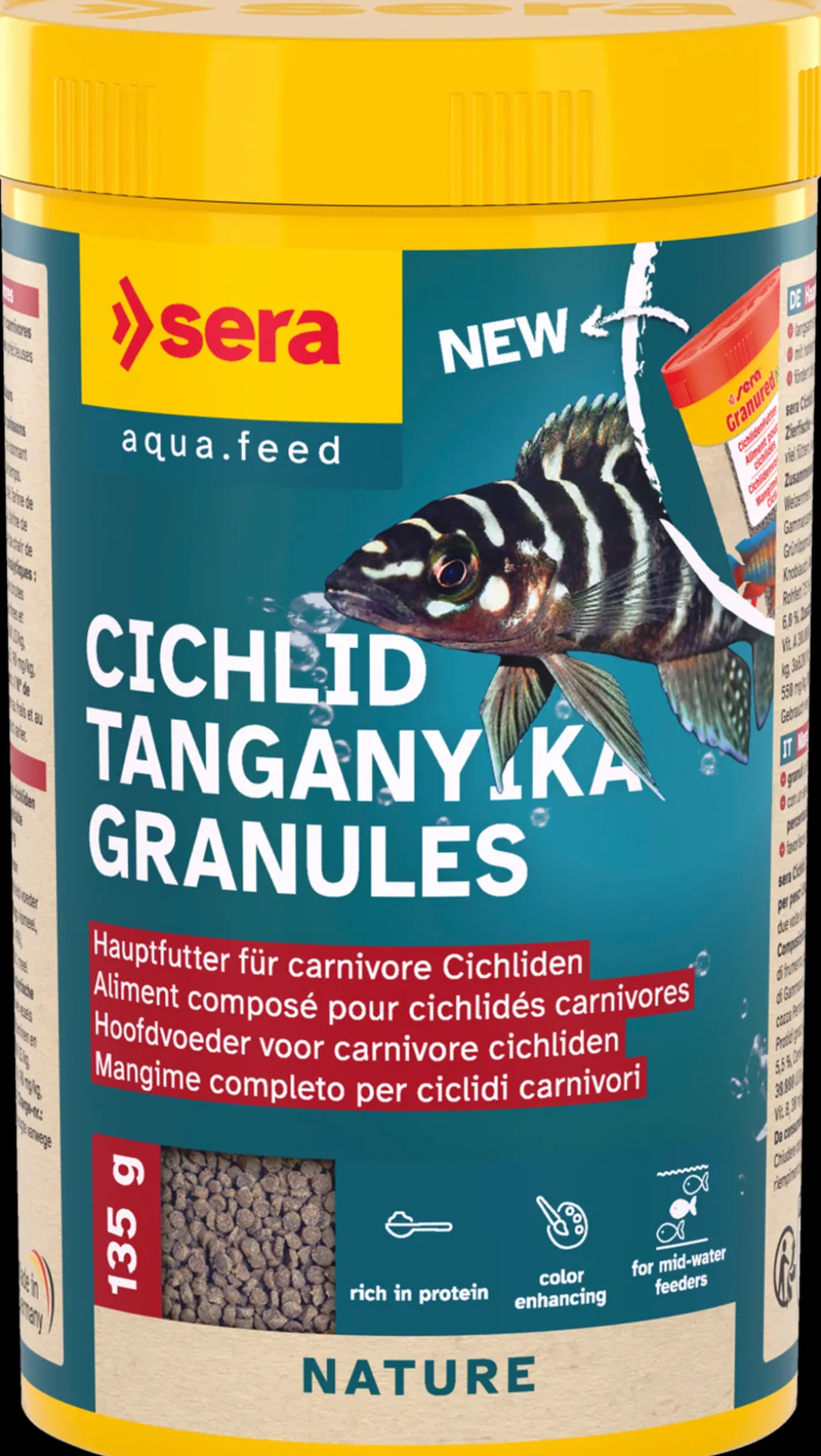 Sera - Aliments Cichlid Tanganyika Granules pour Cichlidés Carnivores - 135g/250ml