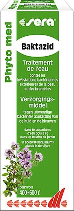 Sera - Traitement d'Eau Phyto Med Baktazid pour Aquarium d'Eau Douce - 30ml