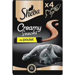 SHEBA - Friandises Creamy Snacks  au Poulet pour chat adulte - 4x12g