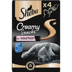 SHEBA - FRIANDISES CREAMY SNACKS AU SAUMON POUR CHATS - 4X12G