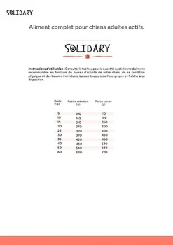 Solidary - Croquettes Dog 26 pour Chiens Adultes et Jeunes - 15Kg