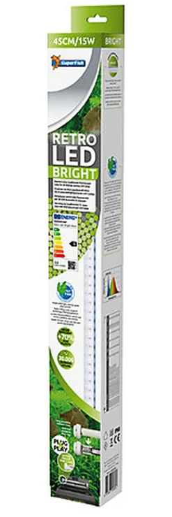 Superfish - Eclairage RETRO LED BRIGHT T8 et T5 pour Aquarium - 45cm/15W