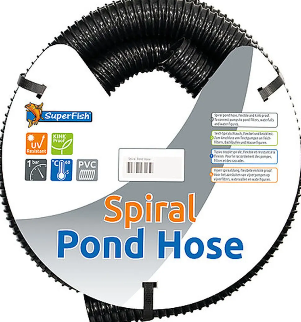 Superfish - Tuyaux Spiral Noir - 25mm/ 5m