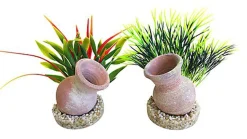 Sydeco - Décoration Plante Artificielle Mini Jarre pour Aquarium