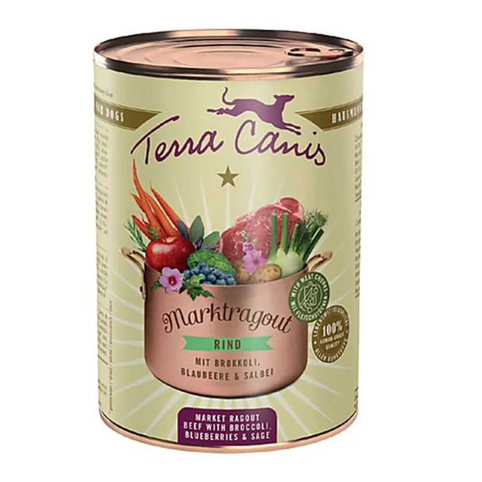 Terra Canis - Aliment Naturel Ragout Bœuf Brocoli pour Chiens - 385g