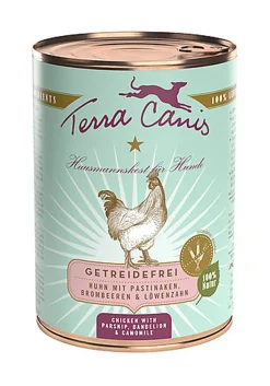 Terra Canis - Aliment Naturel sans Céréales au Poulet Pissenlits pour Chiens - 400g