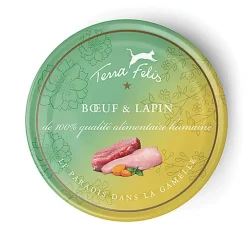 Terra Felis - Aliment Naturel au Bœuf et Lapin pour Chats - 80g
