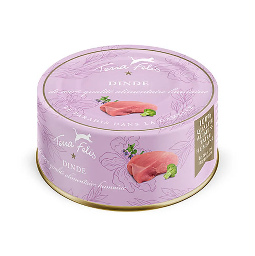 Terra Felis - Aliment Naturel à la Dinde pour Chats - 80g