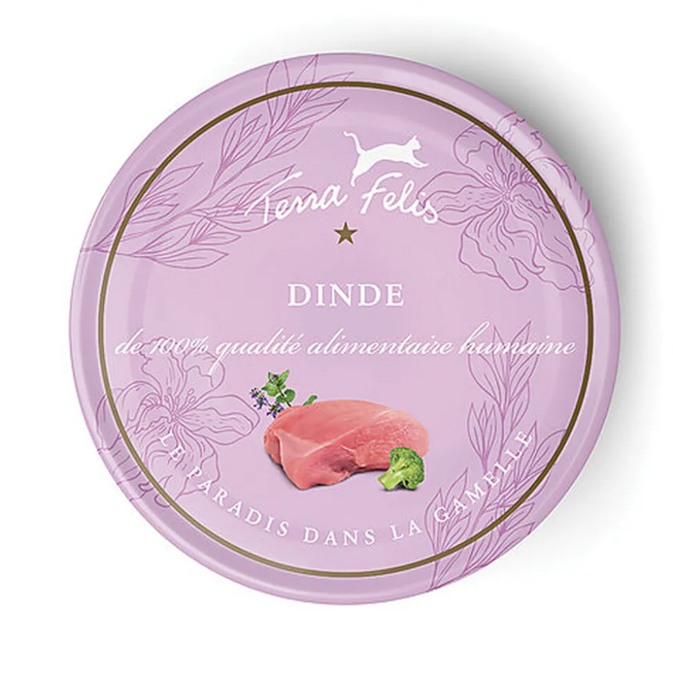 Terra Felis - Aliment Naturel à la Dinde pour Chats - 80g