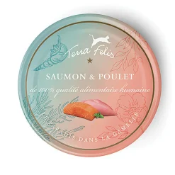 Terra Felis - Aliment Naturel au Saumon et Poulet pour Chats - 80g