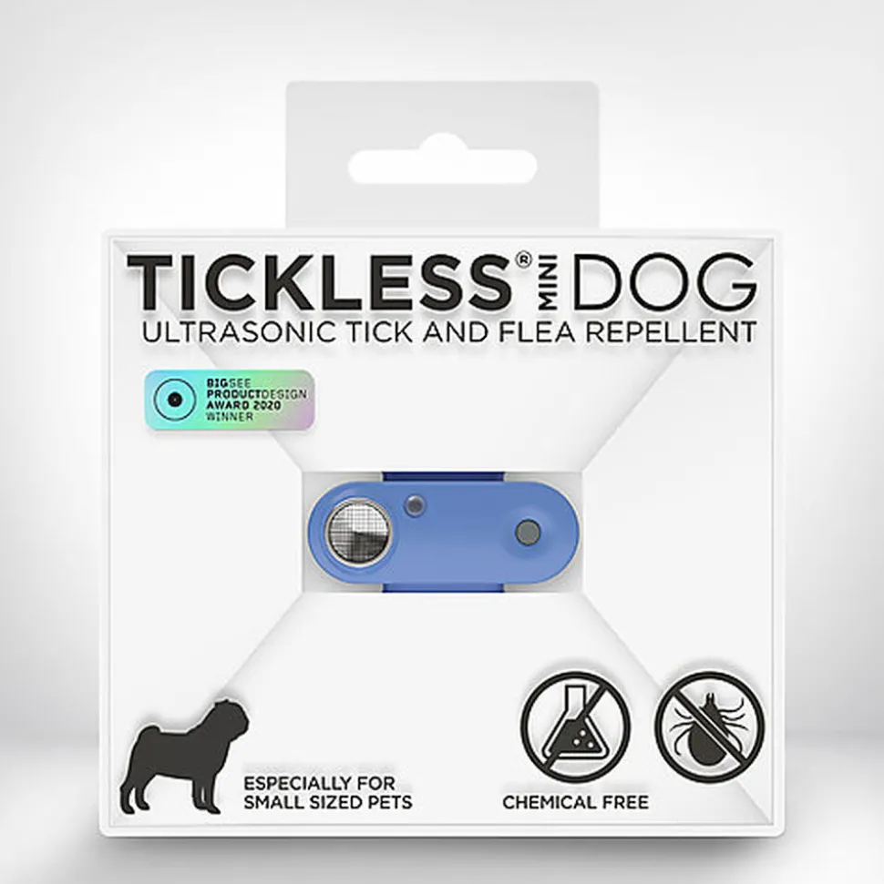 Tickless - Répulsif Antiparasitaire Mini Dog Ultrason Rechargeable pour Chiens - Bleu