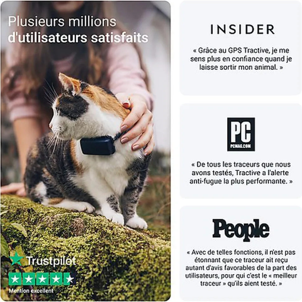 Tractive - Traceur GPS CAT mini pour Chats - 25g