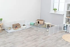 Trixie - 4 Eléments d'Extension en Plastique Blanc pour Lapins - 35x35cm