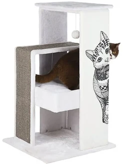 Trixie - Arbre à chat Maria blanc/gris - 101 cm
