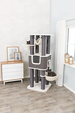 Trixie - Arbre à Chat XXL Humberto Crème et Gris pour Chat - 174cm