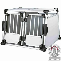 Trixie - Box de Transport Double en Aluminium Argent/Gris Clair - M/L : 93 x 64 x 88 cm