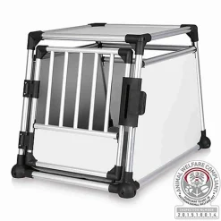 Trixie - Box de Transport en Aluminium Gris Clair/Argent - M/L : 63 x 65 x 90 cm