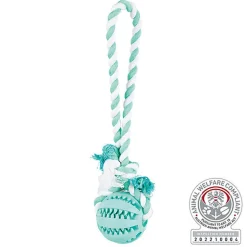 Trixie - Denta Fun balle sur corde menthe en caoutchouc naturel - 7/24 cm