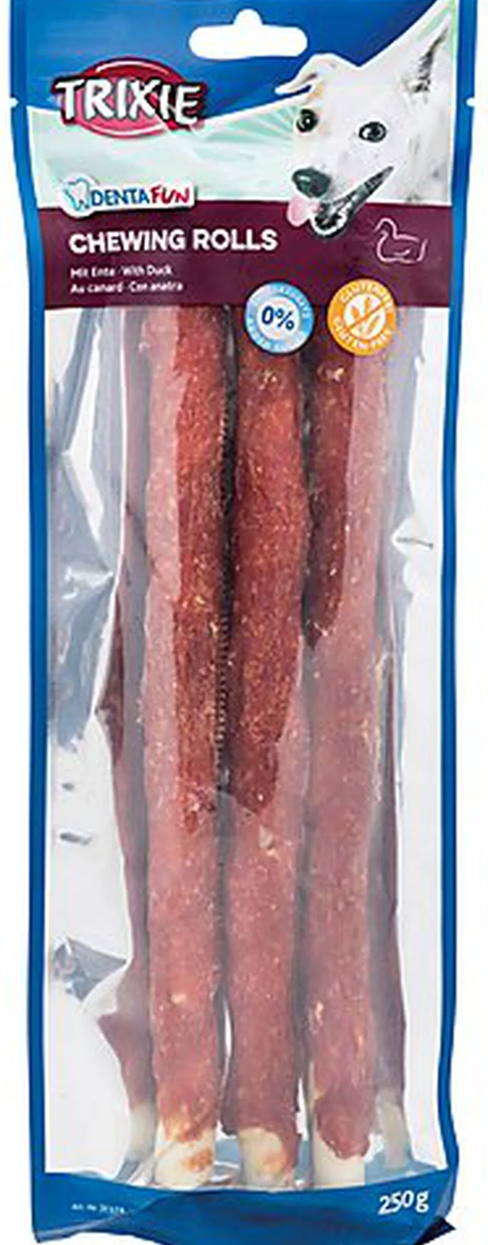 Trixie - Denta Fun Duck Chewing Rolls - 28cm 3 Pcs/250g