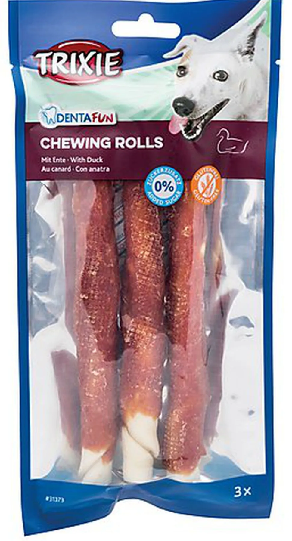 Trixie - Denta Fun Duck Chewing Rolls - 17cm 3 Pcs/140g