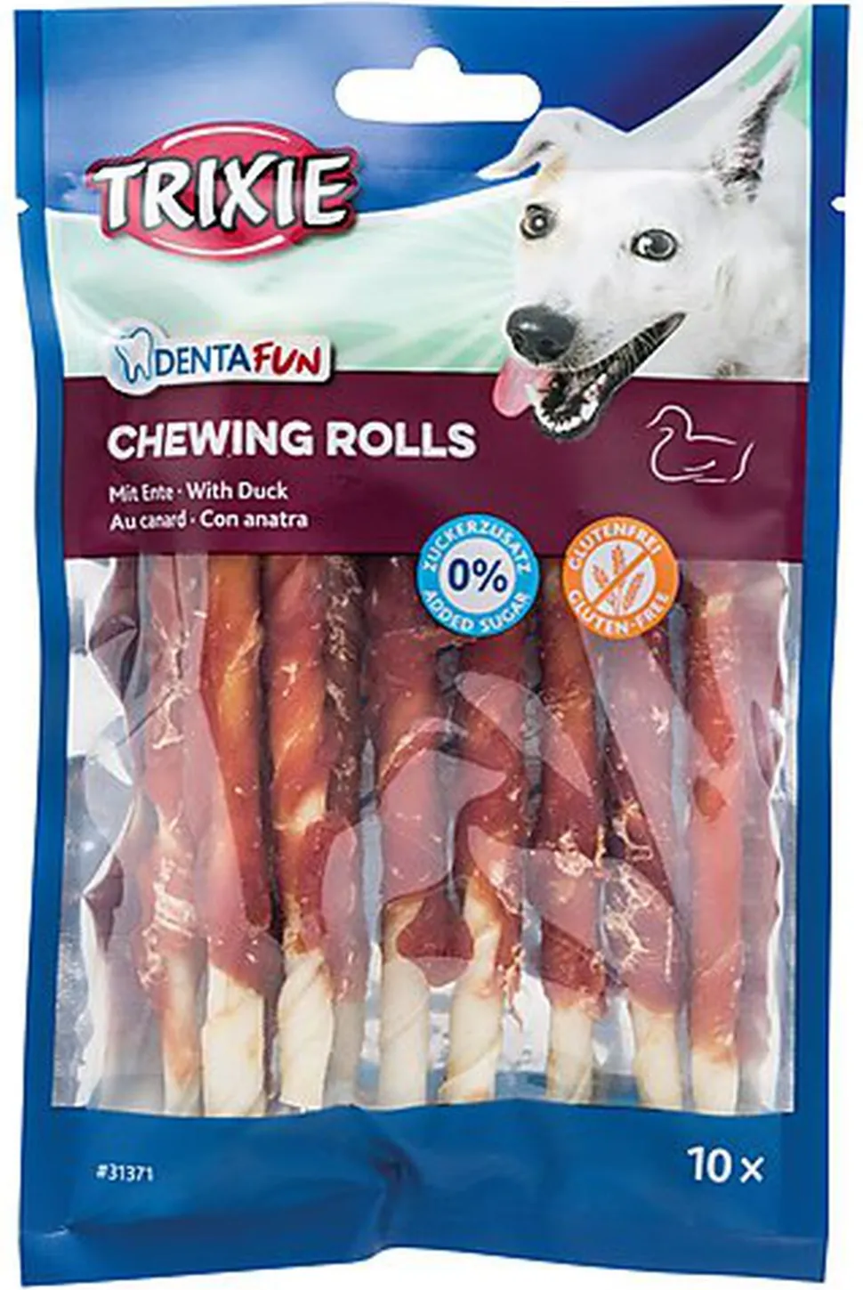Trixie - Denta Fun Duck Chewing Rolls - 12cm 10 Pcs/80g