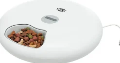 Trixie - Distributeur Automatique De Nourriture Tx5+1, 6 × 0,18 L/Ø 32 × 8 cm, Blanc