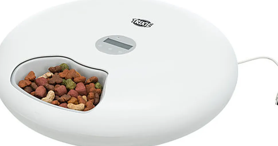 Trixie - Distributeur Automatique De Nourriture Tx5+1, 6 × 0,18 L/Ø 32 × 8 cm, Blanc