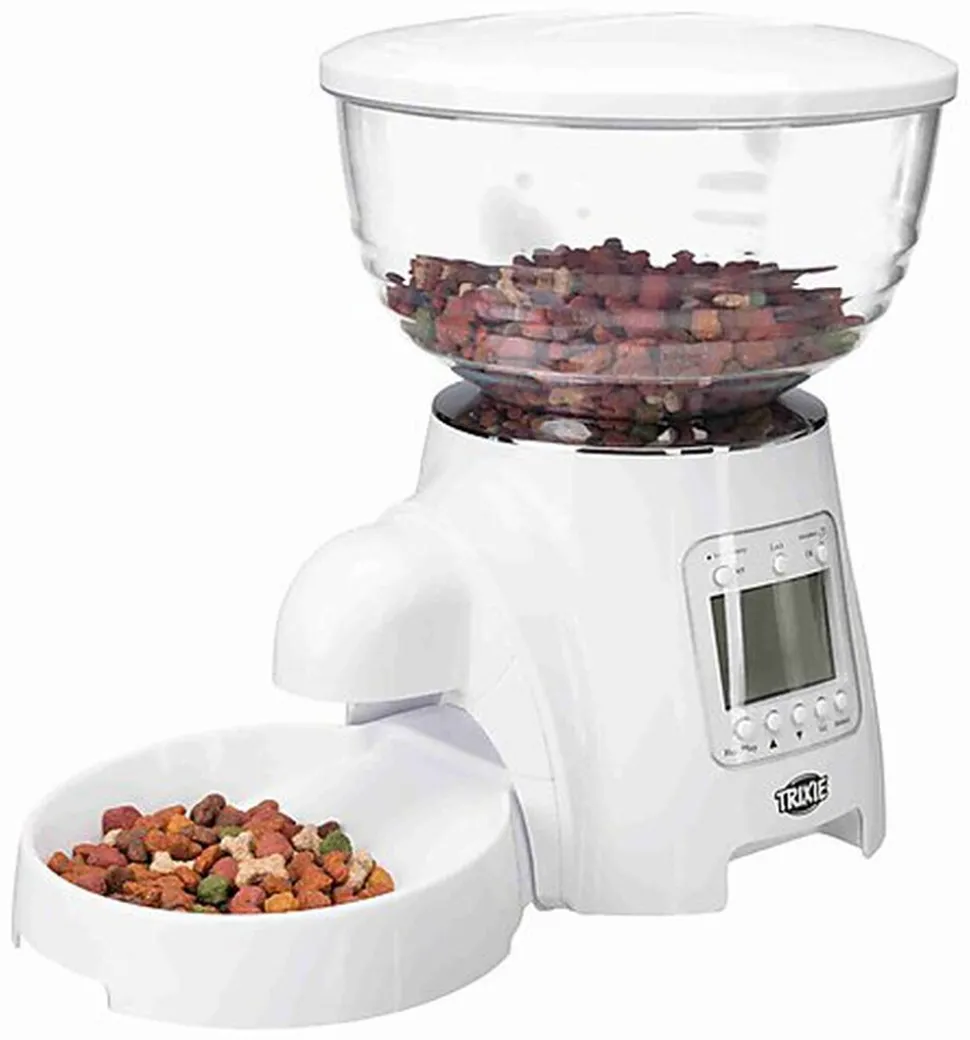 Trixie - Distributeur Automatique De Nourriture Tx7, 5 L/40 × 26 × 34 cm, Blanc