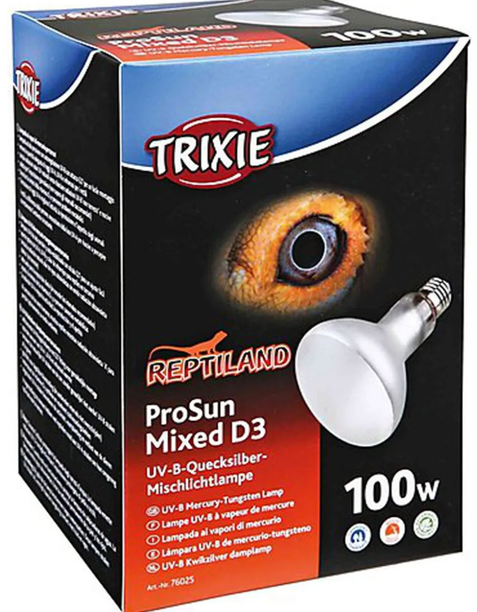 Trixie - Lampe UV B ProSun Mixed D3 dém. Automatique 100W - 95 x 130 mm