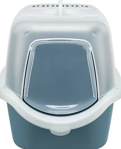 Trixie - MAISON DE TOILETTE Vico Open Top, 40 × 40 × 56 cm, bleu-gris/blanc