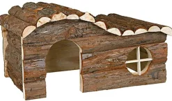 Trixie - Maison Hanna lapin en bois d'écorce/flammée - 43x22x28 cm