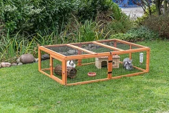 Trixie - natura enclos avec couverture en pin brun - 174x48x109cm