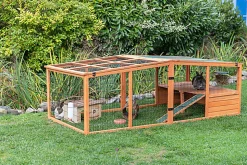 Trixie - natura enclos XL avec couverture en bois brun - 233x79x116cm