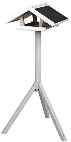 Trixie - natura mangeoire oiseaux avec pied en pin  gris/blanc - 46x22x44 cm