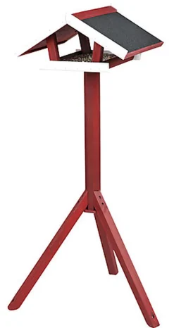 Trixie - natura mangeoire oiseaux avec pied en pin rouge/blanc - 46x22x44 cm