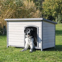 Trixie - natura niche pour chiens Classic à toit plat gris - L 116 x 82 x 79 cm