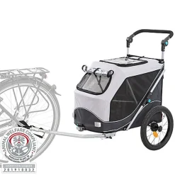 Trixie - Roulotte de Vélo Fonction Pliable Rapidement Gris - M: 63 x 95 x 90/132 cm