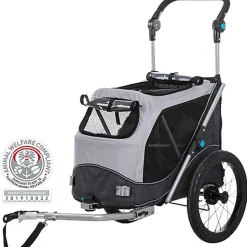 Trixie - Roulotte de Vélo Fonction Pliable Rapidement Gris - L: 74 x 95 x 103/143 cm