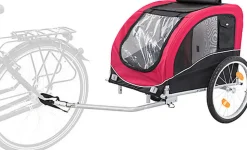 Trixie - Roulotte de Vélo Noir/Rouge - L: 75 x 86 x 80/145 cm