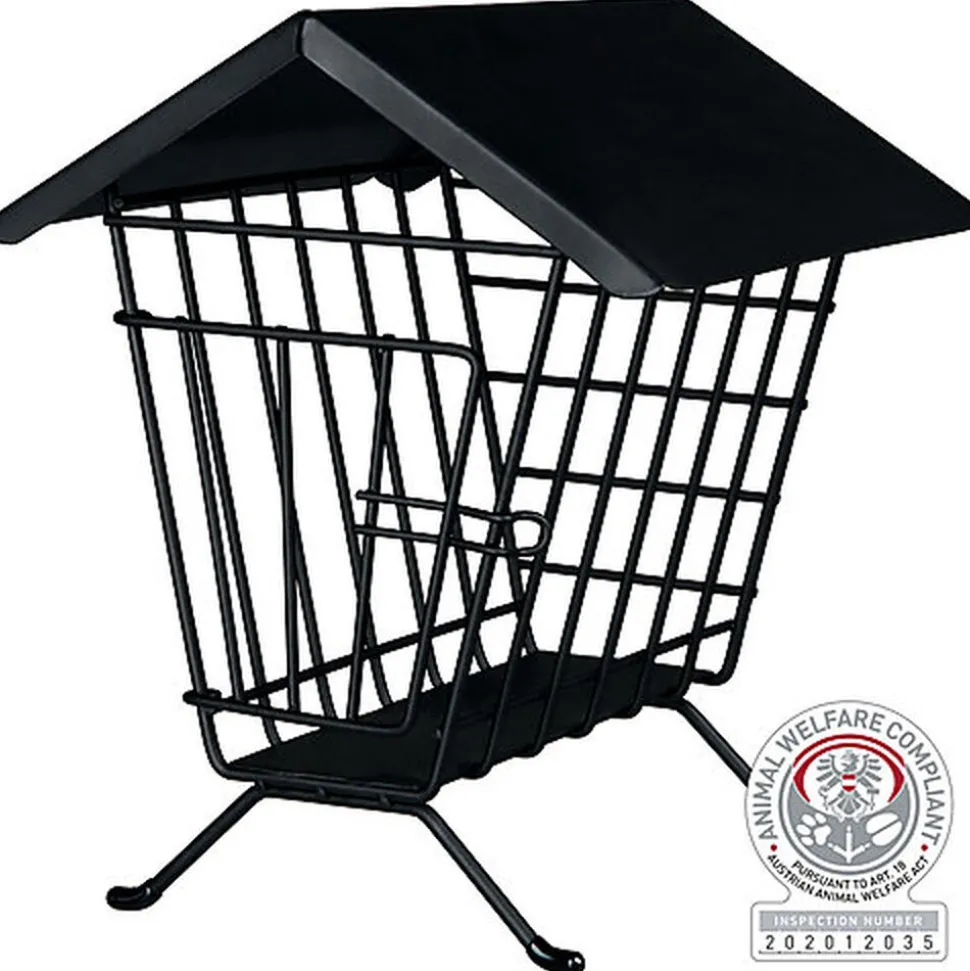 Trixie - Râtelier à foin à poser couvercle en métal noir - 20x23x20 cm