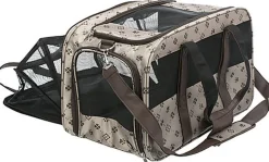 Trixie - Sac de Transport Agrandissable Maxima Beige/Brun - 33 x 32 x 54 cm
