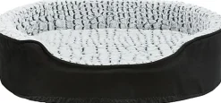 Trixie - Vital Coussin Lino, ovale, noir/gris