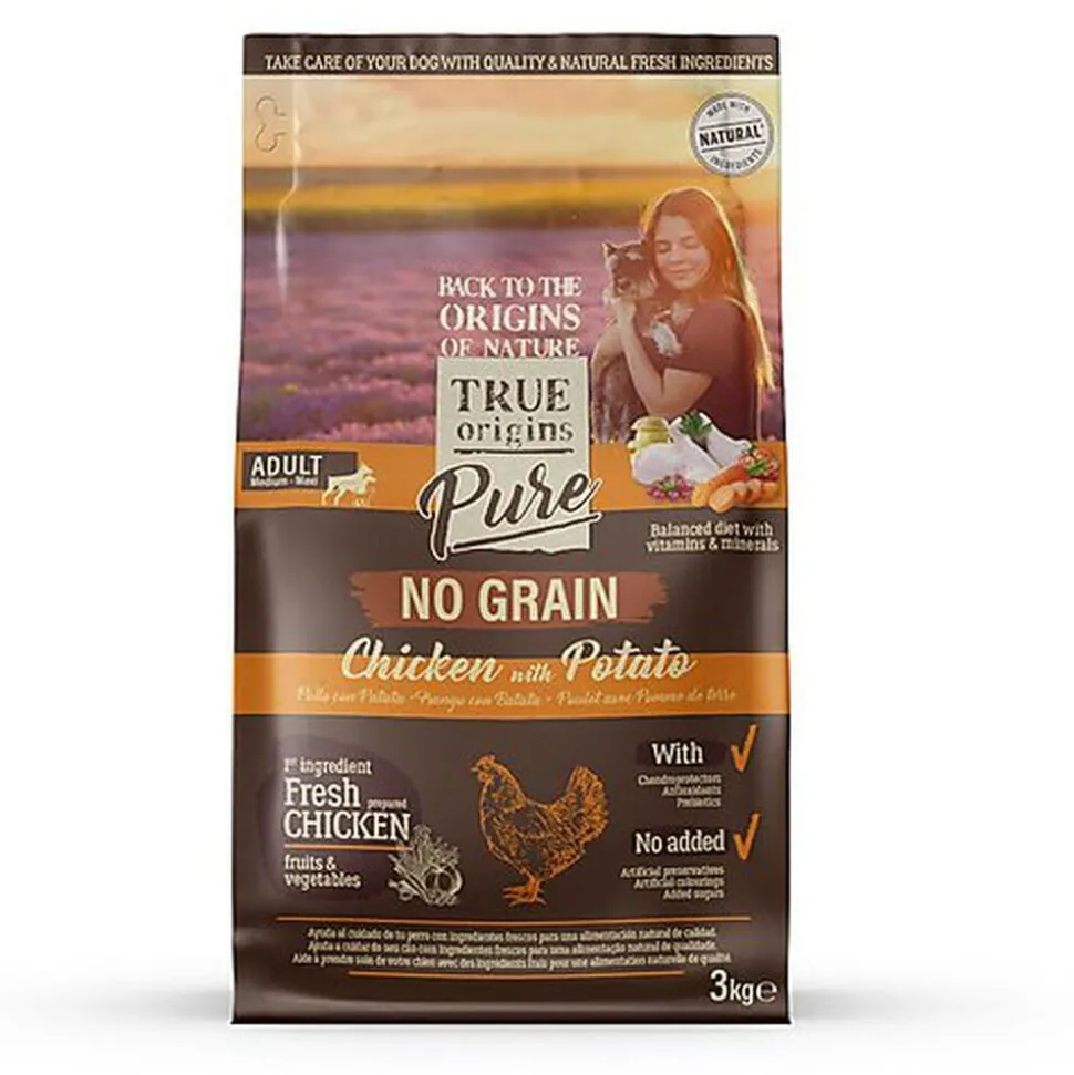 True Origins Pure - Croquettes au Poulet sans Céréales pour Chien Adulte